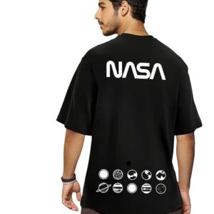 Men's Graphic Printed Oversized Fit Half Sleeve Round Neck Cotton T-Shirt