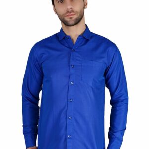 Mens Slim fit Solid Casual Cotton Shirt with Spread Collar and Full Sleeves || Suitable for Office wear