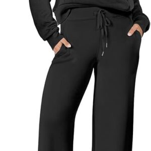 Women 2 Piece Outfits Sweatsuit Oversized Sweatshirt Sweatpants Tracksuit Sweat Lounge Matching Set 2024 Fall Trendy
